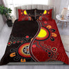 Aboriginal Bedding Set - Australia Flag Dot Painting Art HG