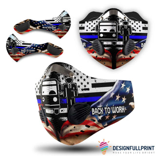 Back The Blue Back To Work Sport Cloth Mask HG