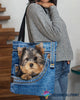 Dog Tote Bag Yorkshire Terrier In Pocket Tote Bag HG Gifts For Dog Lovers