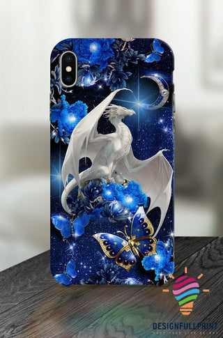 Weißer Drache Und Schmetterling Drucken Telefon Fall LN