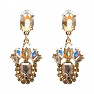 Crystal Fashion Statement skull Long Earrings