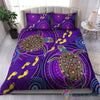 Gift For Turtle Lover Aboriginal Purple Turtles Bedding Set, Australia Indigenous Painting Art Bedding Set HG