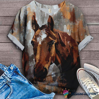 Gift For Horse Lover Retro Horse 3D T-Shirt LN