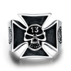 Stainless Steel Cross Skull Black Rings