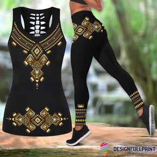 Black Pride African Pattern Tank Top And Leggings Set HG
