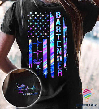 Gift For Bartender Bartender Shirt Holo T Shirts LH