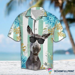 Donkey Wearing Sun Glasses Hawaii Shirt Button Shirt NHD