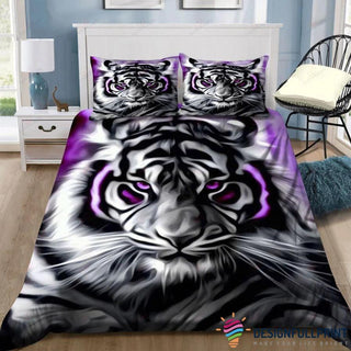 White Tiger Pink Neon Bedding Set NH