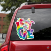 Gift For Turtle Lover Colorful Love Turtle Car Sticker NHD