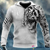 White Tiger US Unisex Size 3D Hoodie NH