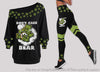 Gift For Hippie Stoner Bear Pothead Care Bear Stoner Care Bear Dont Care Bears Off Shoulder Long Sleeves Top and Leggings Set