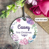 Personalized Ceramic Circle Ornament 6 - designfullprint