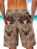 Ultra-light Drawstring Deer Skull Roses Dream-catcher Shorts for Men 010 - designfullprint