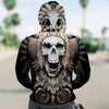 3D Mayan Skull Warrior Unisex Zip Up Hoodie 008 - designfullprint