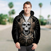 3D Mayan Skull Warrior Unisex Zip Up Hoodie 008 - designfullprint