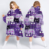 Cat Cat Lover Gift Violet Cat Wearable Blanket Snug Hoodie For Teens And Adults QDH