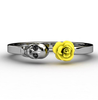 Skull Inlaid Red Rose Stainless Steel Ring