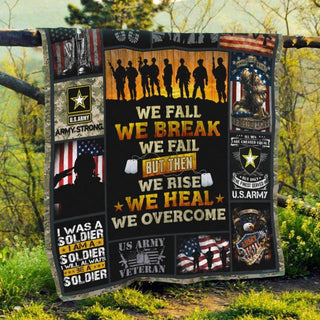 Gift For Veteran Lover Gift For Army US Proud Army Veteran Military Soldier Quilt Blanket HG