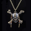 Decorative Pirate Skull Bone Pendant Necklace