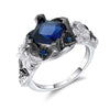 Crystal Sterling Silver Flower Skull Ring