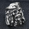 Skull Gift Gift For Viking Lover Viking Punk Skull Stainless Steel Ring