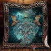 Gift For Viking Lover Viking Blanket Viking Compass Yggdrasil Tattoo Quilt Blanket HG
