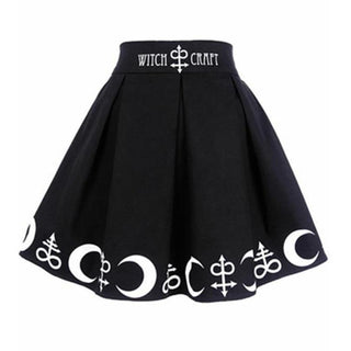 Hight Waist Witch Moon Printed Punk Rock Gothic Women Skirts