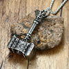 Solid Stainless Steel Mjölnir Viking Thors Hammer Pendant Necklace