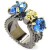 Vintage Blue Topaz Skull Ring
