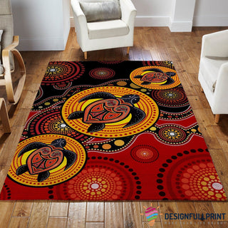 Gift For Turtle Lover Aboriginal Turtles Australia Indigenous Painting Art Rug HG