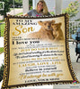 Gift For Mom Mom Lion To My Son Sherpa and Quilt Blanket HG To My Son Lion Blanket