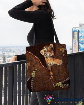 Print Leather Tiger Tote Bag HG