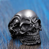 Multi-Color Triple Skull Stainless Steel Ring