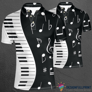 Piano Notes Music Instrumental Polo Shirt NHD