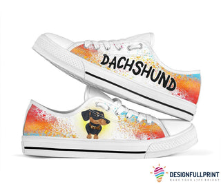Dachshund Dog Lover LowTop Canvas Shoes NHD