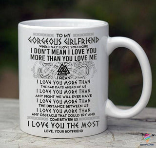 Gift For Viking Lover Viking To My Gorgeous Girlfriend Mug LN