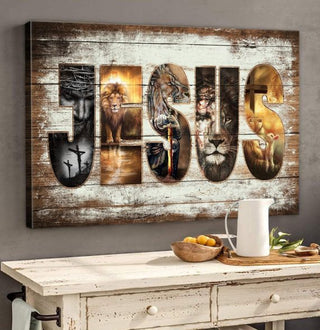 Easter Gifts Gift For Christian Jesus Lion Amazing Pictures Canvas Art and Poster HG