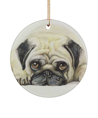 Pug 2 Ornament LH
