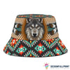 Gift For Native American Gift For Wolf Lover Wolf Native American Bucket Hat LN