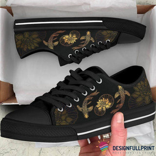 Koi Fish And Lotus LowTop Canvas Shoes NH