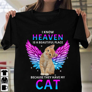 Cat heaven Tshirt LH Gift For Cat Lover