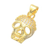 Crystal Micro Pave Zircon Skull Pendant Necklaces