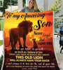 Gift For Dad To My Son Lion Blanket Father To Son Blanket Lion To My Son Sherpa and Quilt Blanket HG