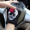 Rabbit Fur Suede Leather Fingerless Gloves - designfullprint