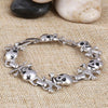 Fashion Stainless Steel Skull Charms Bracelet Men Women Punk Silver Chain Bracelets - designfullprint