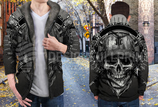 Skull Gift Urban Skull Sherpa Fur Lined Hoodie