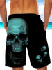 Ultra-light Drawstring 3D Blue Skulls Shorts for Men 013 - designfullprint