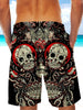 Ultra-light Drawstring Love & Hate 3D Sugar Skull Shorts for Men 011 - designfullprint