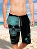 Ultra-light Drawstring 3D Blue Skulls Shorts for Men 013 - designfullprint