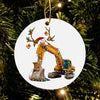 Excavator Christmas Light Ornament LH